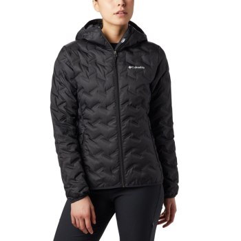 Columbia Delta Ridge Down Hooded, Chamarras Negros Para Mujer | 470365-UHI